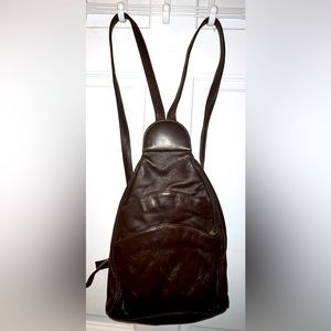 Real Cowhide Dark Brown Leather Vintage Mini Backpack